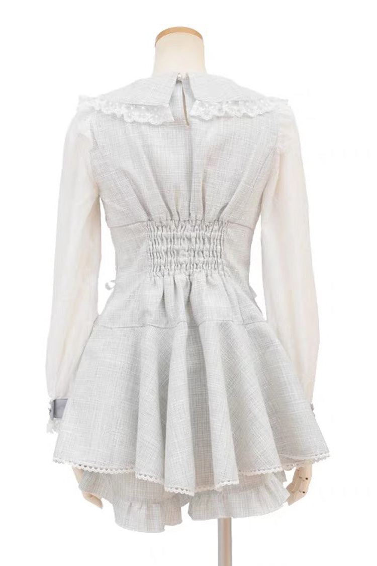 Lace Sweet Dress Blouse Shorts Set Two Colors