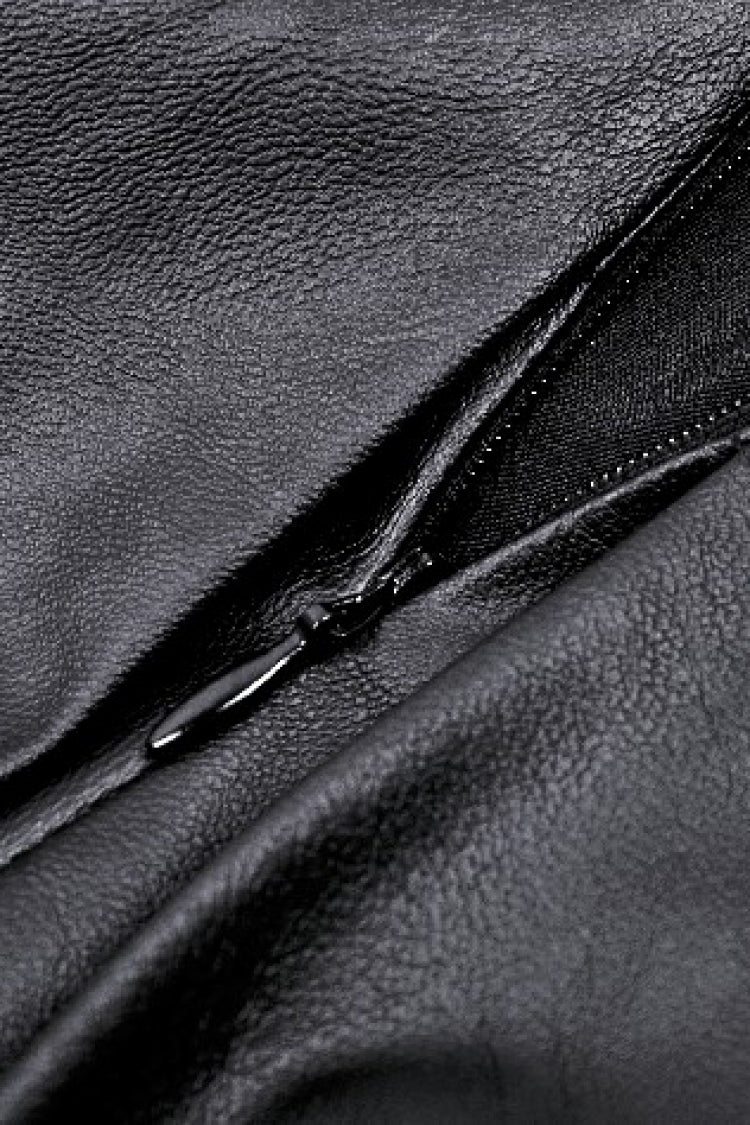 Ebony Buckled PU Mini Skirt with Faux Leather and Pleats - Femme