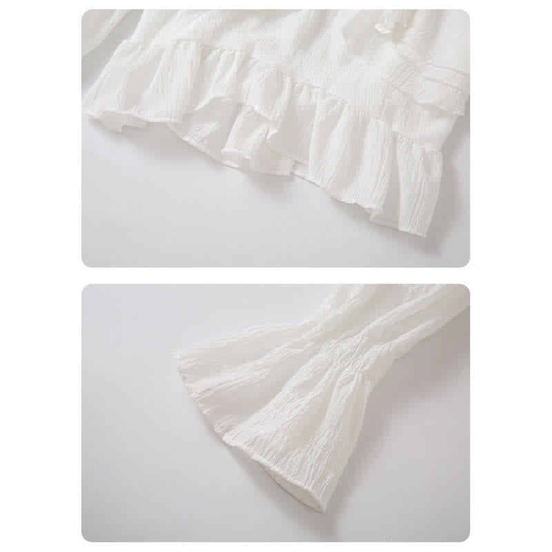 Shirt Pocketed Sleeve Puff Cargo Pants Crop Loose