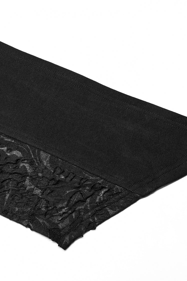 Ripped Hooded Black Asymmetric Gothic Scarf for Men