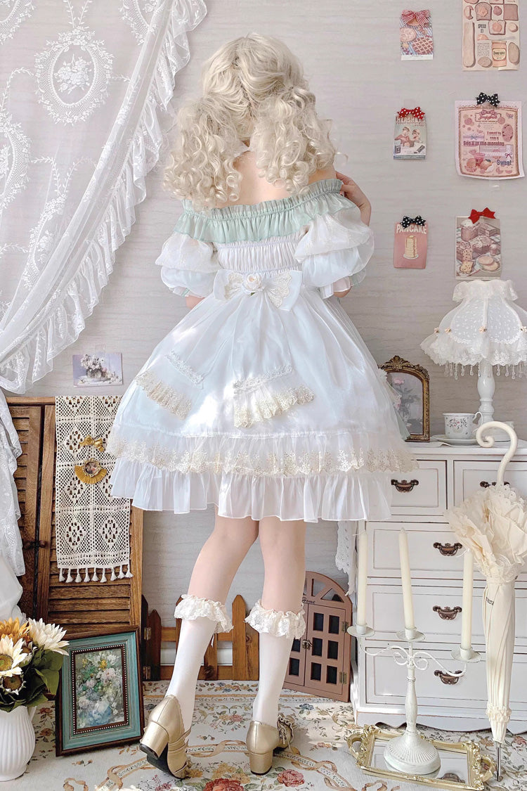 Emerald Ruffled Lace-Up Princess Lolita Dress - Spring Boliya