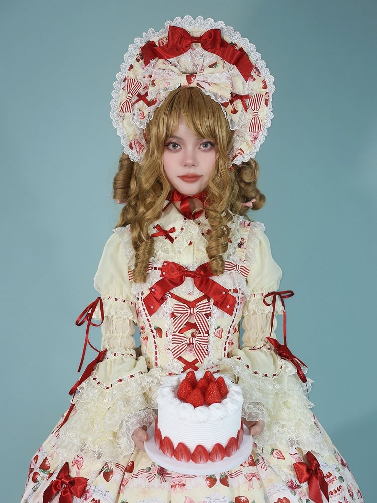 Pink / Yellow / White Sweet Lolita Bonnet