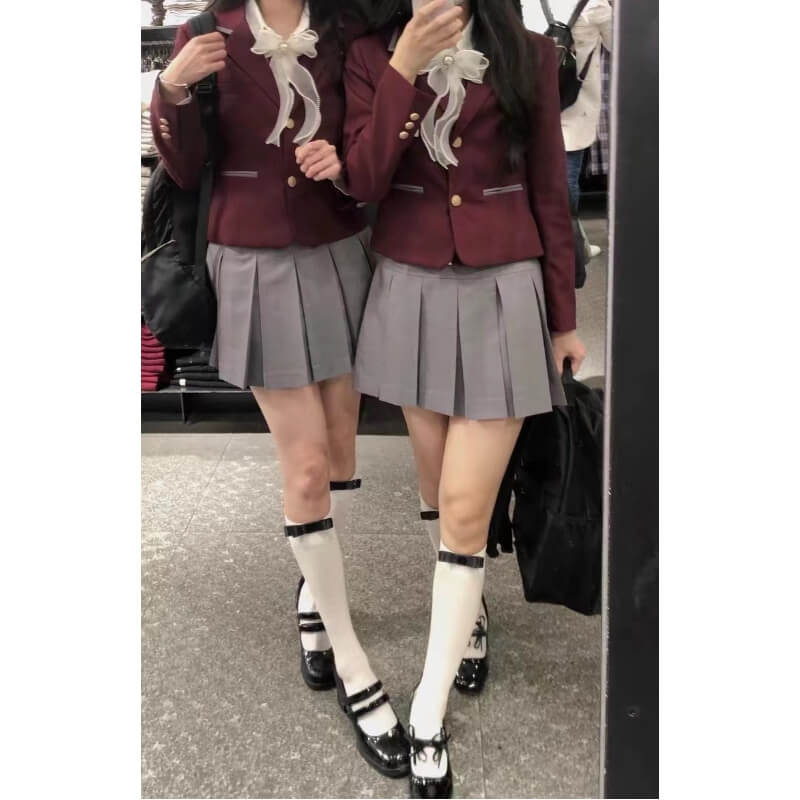 Bas à nœuds de couleur unie