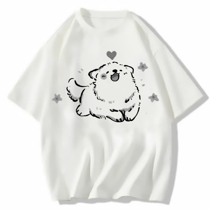 Casual Pants Print Ripped Cartoon T-shirt