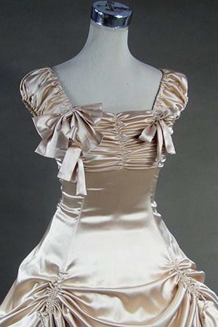 Cotton Cap Sleeve Layered Victorian Prom Dress