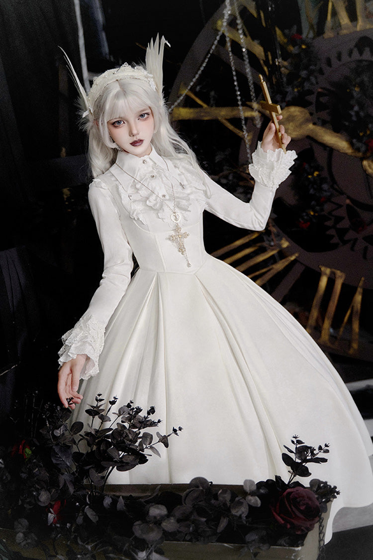 Gothic Lolita Night Poems Embroidery Fishbone Corset Dress