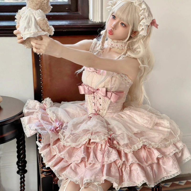 【Pre-Sale for 30 days】Sweet Pink Bow Lolita Dresses
