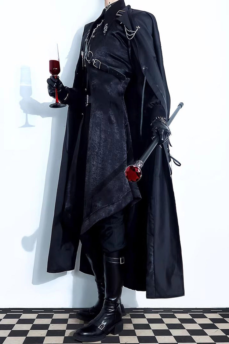 Long-Sleeve Gothic Ouji Trench Coat for Men