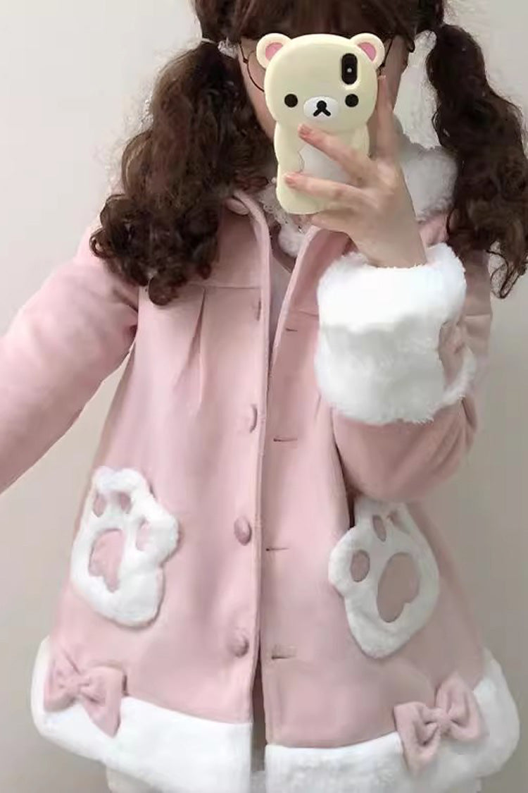 Calico Cat Long-Sleeve Hooded Daily Sweet Lolita Coat in Three Colors