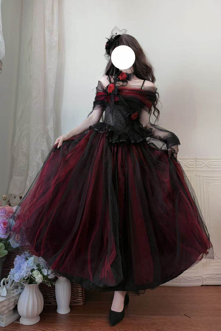 Sanglin's Tribute Off-Shoulder Gothic Lolita Dress - Noir