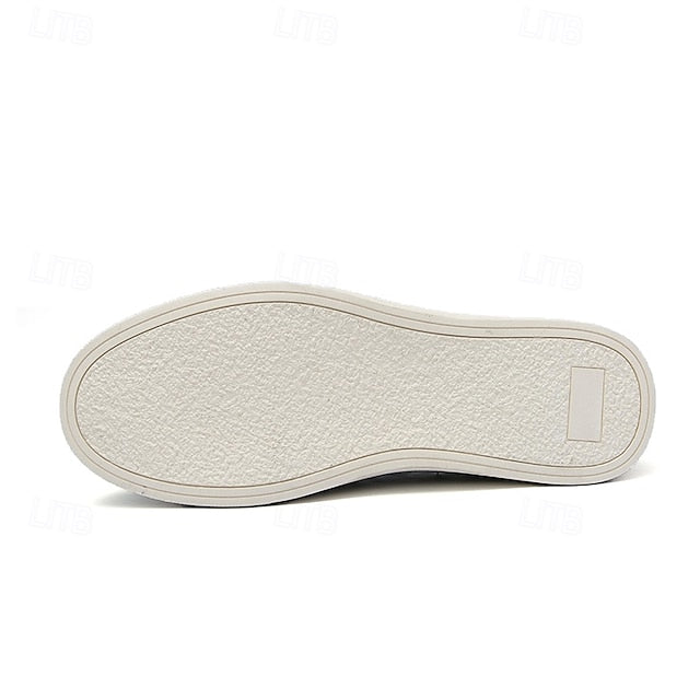 Men's Black Slip-On Shoes with Pearl Detailing - Elegant