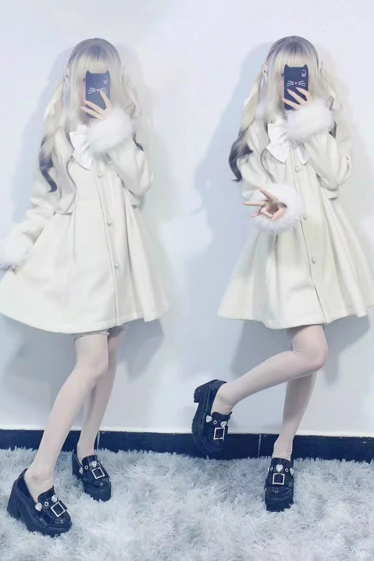 Plush Lop Rabbit Hooded Detachable Sweet Coat Two Colors