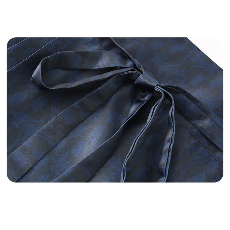 Hanfu Print Vintage T-ShirtGraghic Pleated Skirt Buckle