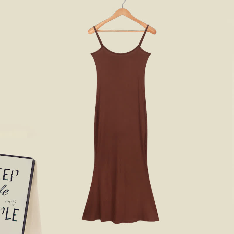 Split Hollow Out Irregular Dress Set Slip Ruffled Sweater