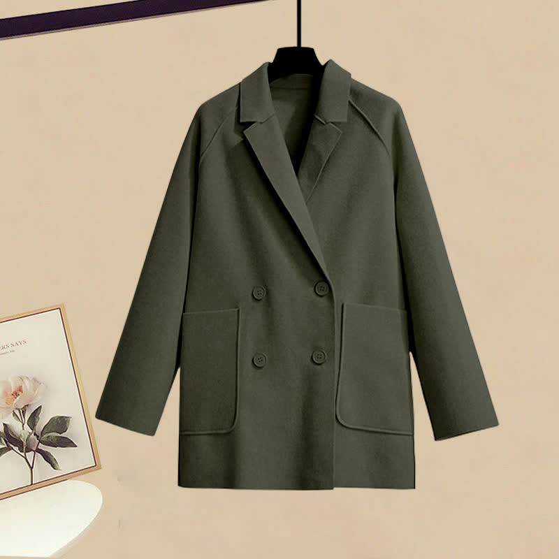 Shirt Coat Casual Pocket Wool Chic Pants Jacket