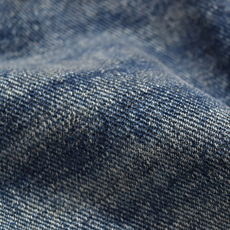 Denim Shirt Lace Skirt Lapel Sleeve Set Up White