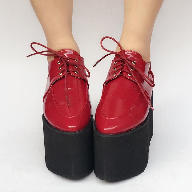 Platform Shoes SP168274 Red/Black Cool Custom PU Made