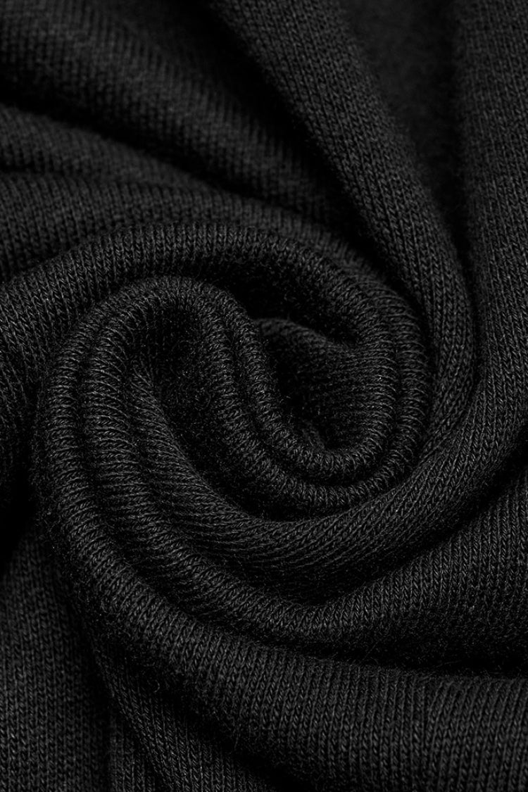 Men's Punk Hooded Vest with Black Stitching