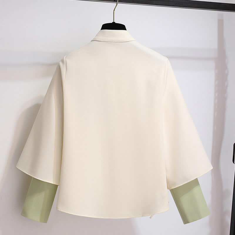 High Lace Waist Green Flower Vintage Up Sweatshirt Skirt