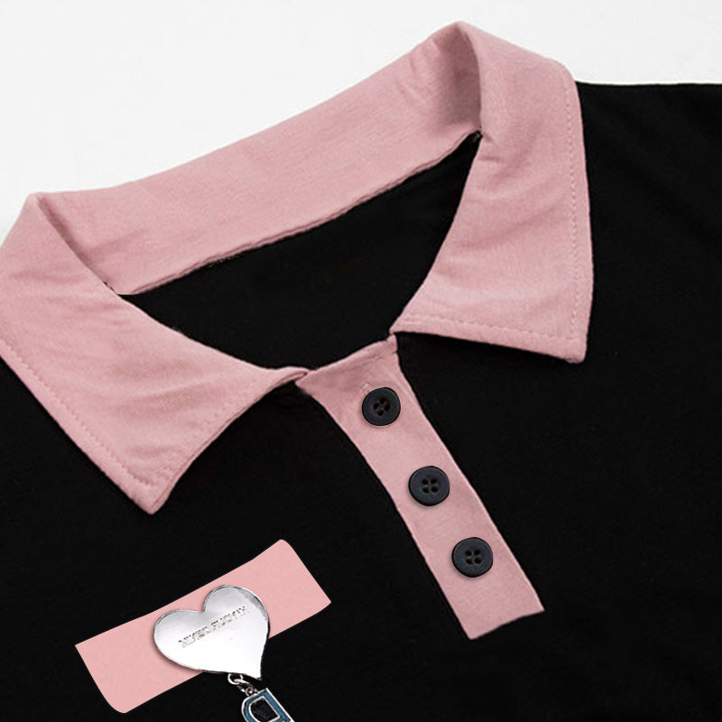 Pink T-Shirt Pants Crop Heart Love Cargo Vintage