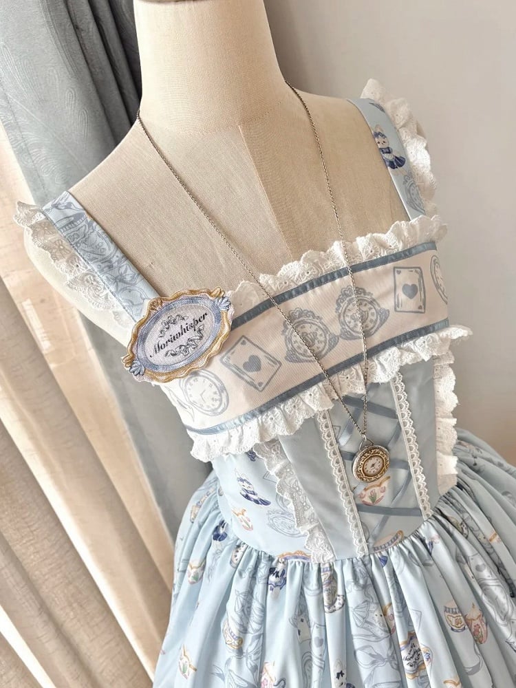 Blue Embroidery Brooch