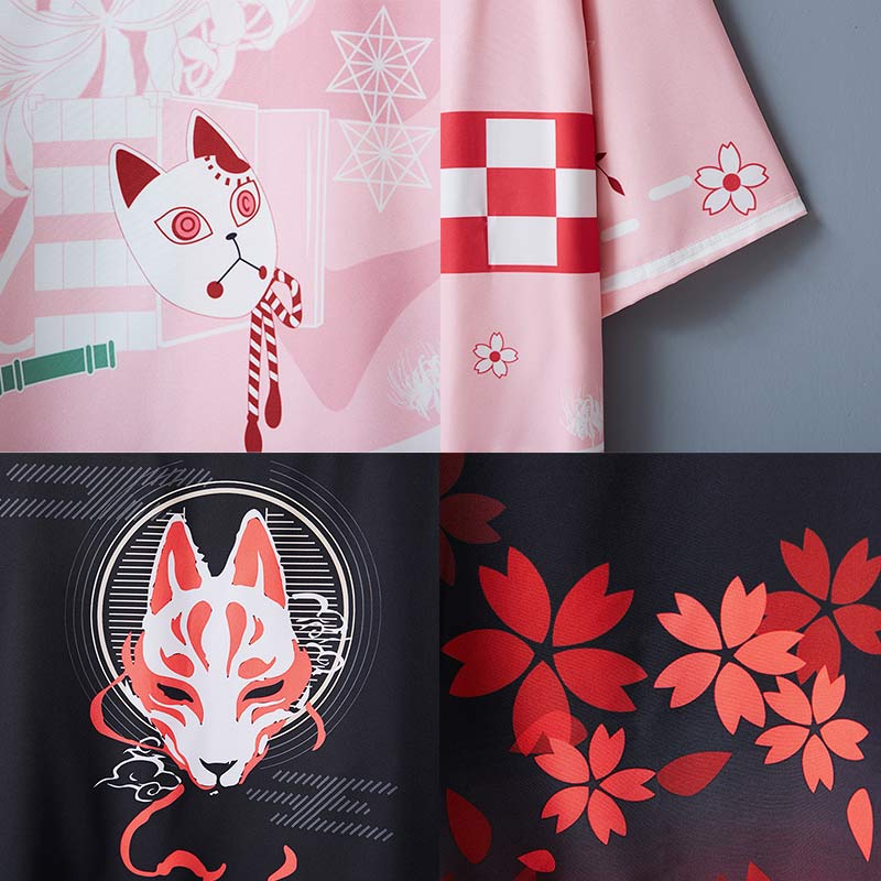 Vêtements d'extérieur kimono à carreaux kawaii vintage