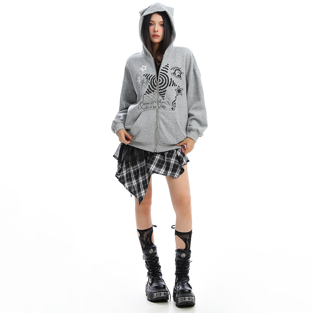 grunge cut out shoulder sweatshirt boogzel clothing