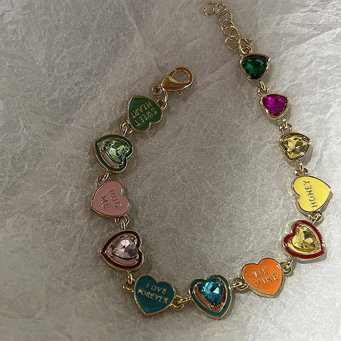 Y2K Colorful Hearts Bracelet