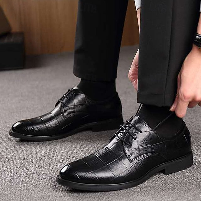 Crocodile Shoes Black Classic – Pattern Dress Men's