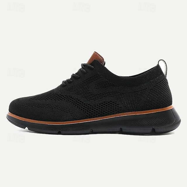 Men's Breathable Knit Sneakers - Lightweight Casual Walking