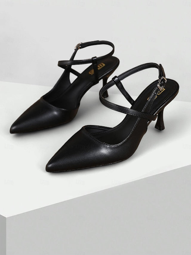 Kitten Heel Nude – Pumps Elegant Slingback Women's