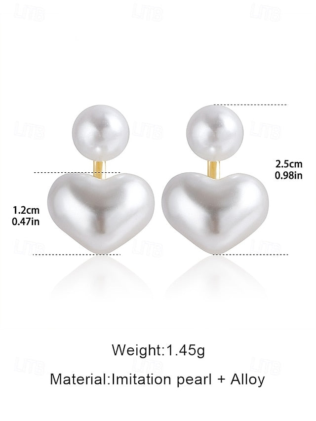 Minimalist Elegant Heart-Shaped Pearl – Romantic Drop Earrings
