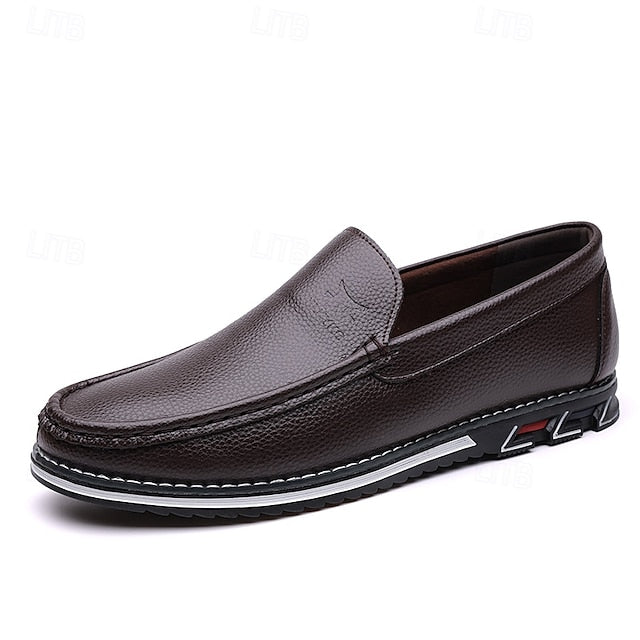 Men's Blue Faux Leather Slip-On Loafers with Durable Sole