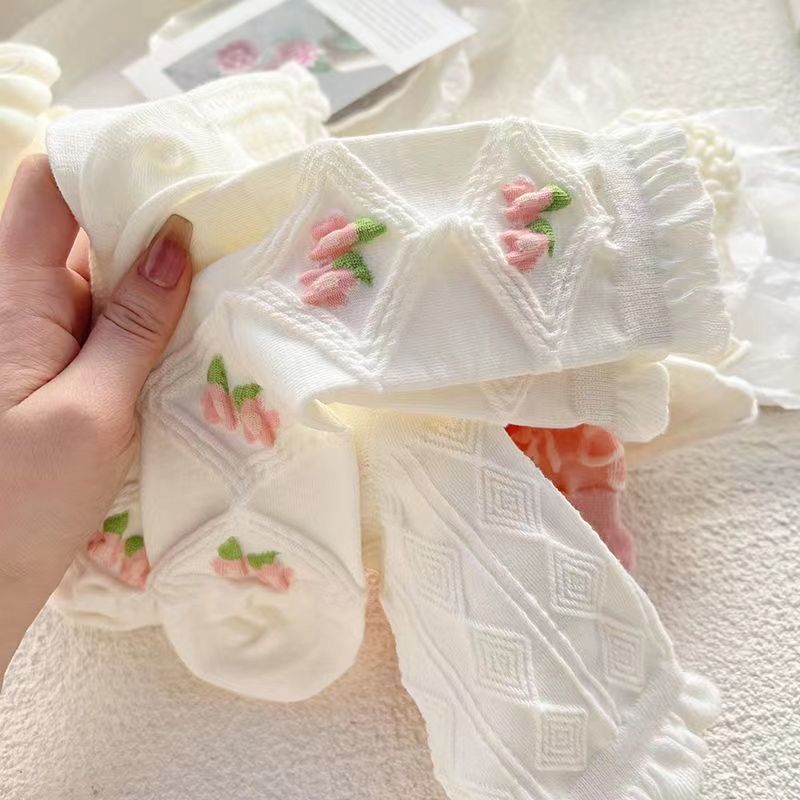 Pink Flower Socks MK18845