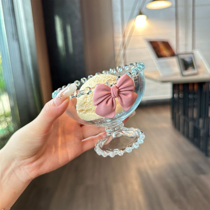 Tasse à déjeuner en verre avec nœud