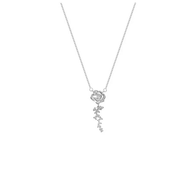 Diamond Rose Necklace LIN90 - mkkawaiishop