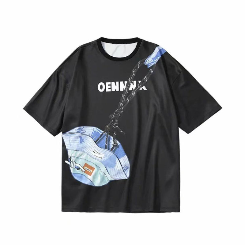 T-shirt décontracté avec chapeau amusant et sac à fermeture éclair