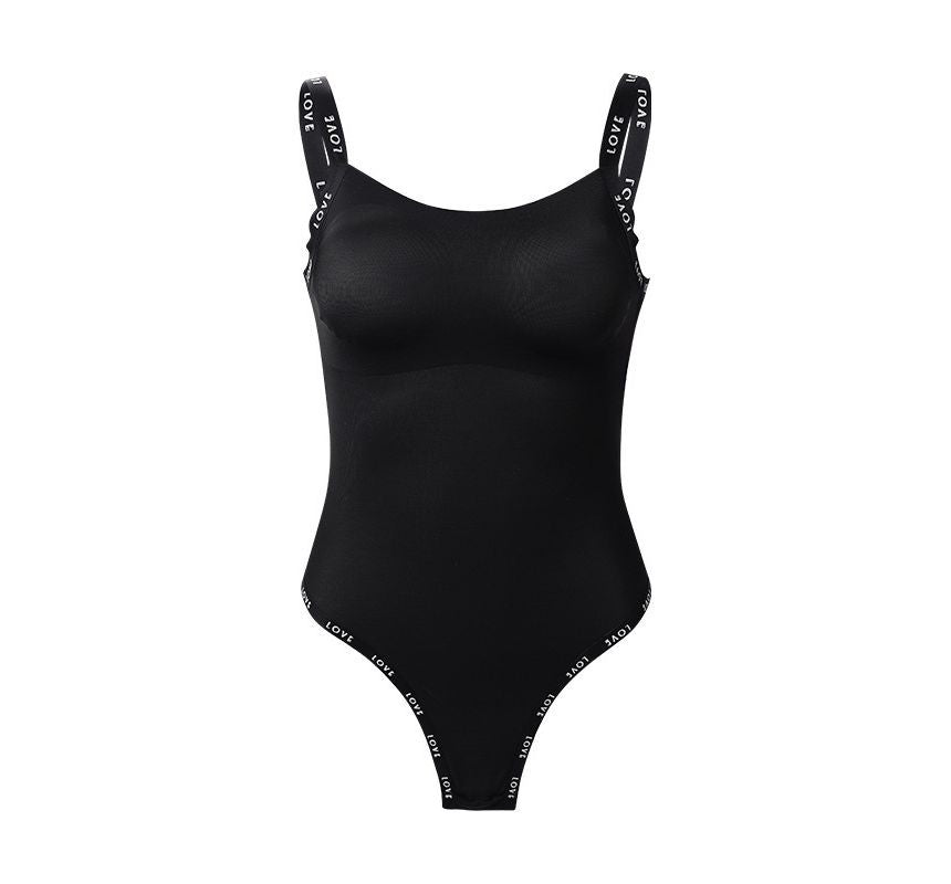 Body mit Spaghettiträgern und Schriftzug-Print ZJ3