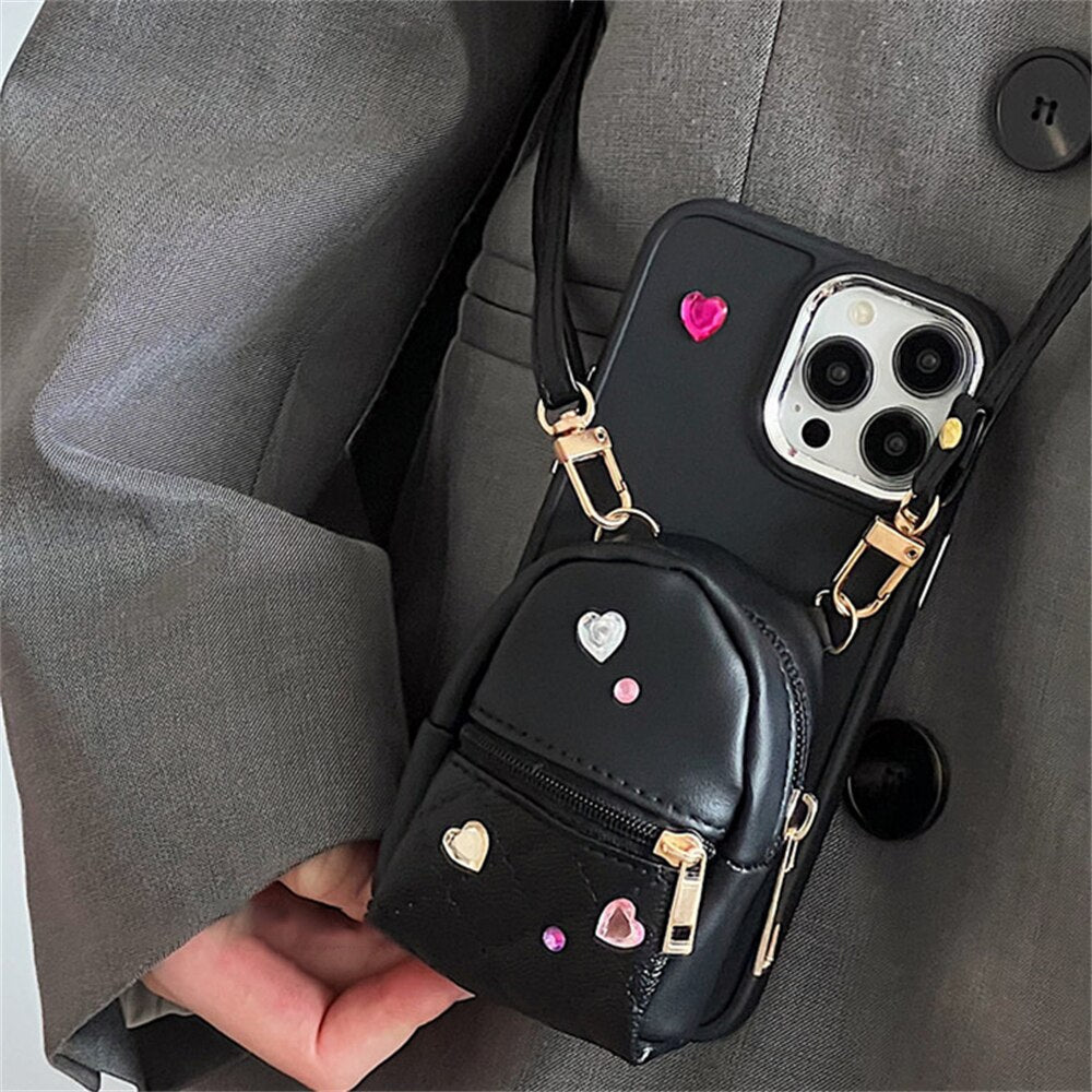 Schmuck Diamant Reißverschluss Münzbörse Handyhülle KI103