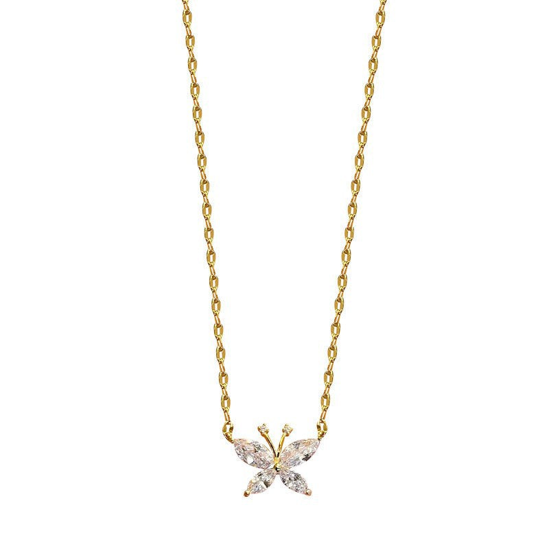 Buttercup Butterfly Necklace LIN12 - mkkawaiishop