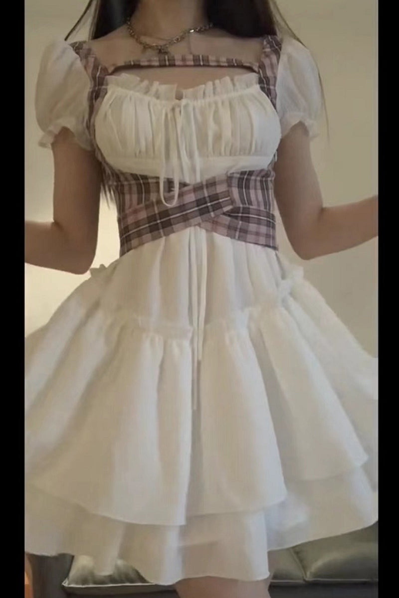 Sweet Hot Girl Bow Lace up Princess Dress MK048 - mkkawaiishop