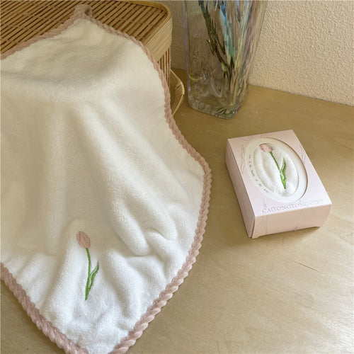 Tulip Embroidery Towel
