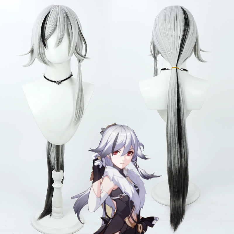 Perruque de cosplay Fu Hua de Honkai Impact 3rd Mix Blanc Noir ON1027