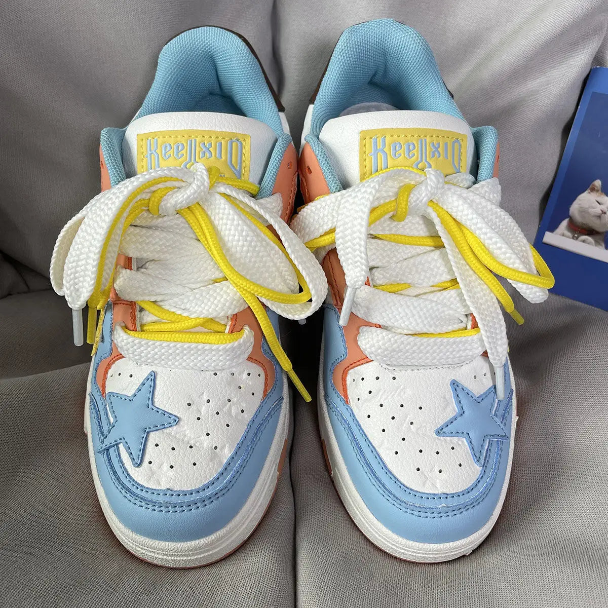 Kawaii Aesthetic Y2K Cute Fairy Purple Dopamine Star Sneakers Shoes MK Kawaii Store