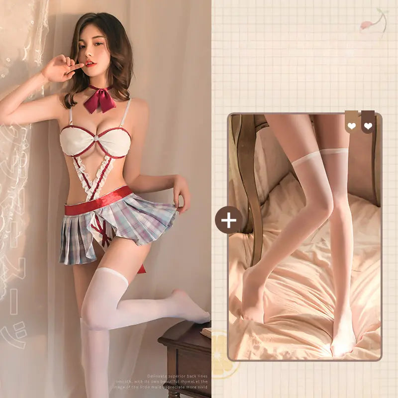 Kawaii Aesthetic Y2K Cute Fairy Uniform Cosplay Plaid Suit MK Kawaii Store