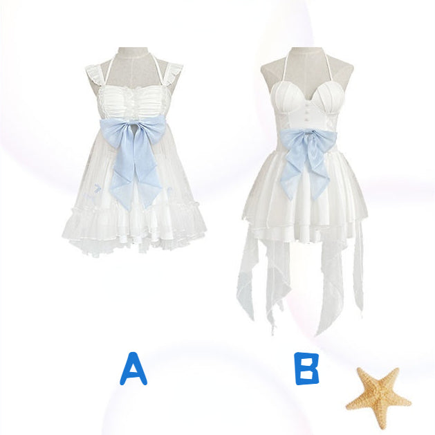 Sweet Mermaid Princess Halter Dress Swimsuit MK17428 - mkkawaiishop