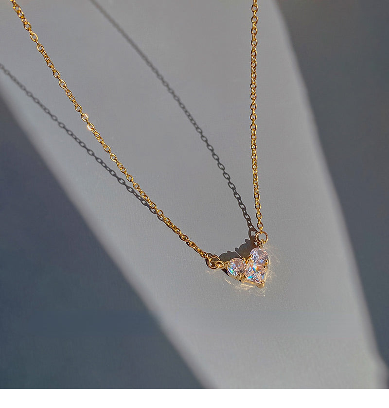Clear Chéri Heart 925 Necklace W345 - mkkawaiishop