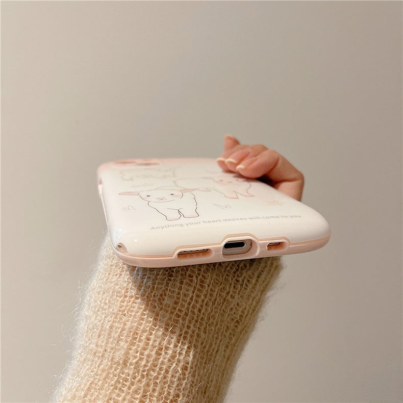 Pink Kawaii Sheep Soft Iphone Case - Heartzcore
