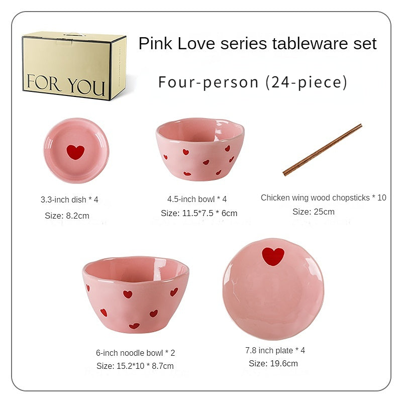 Pink Love Series Ceramic Tableware Set - Kimi