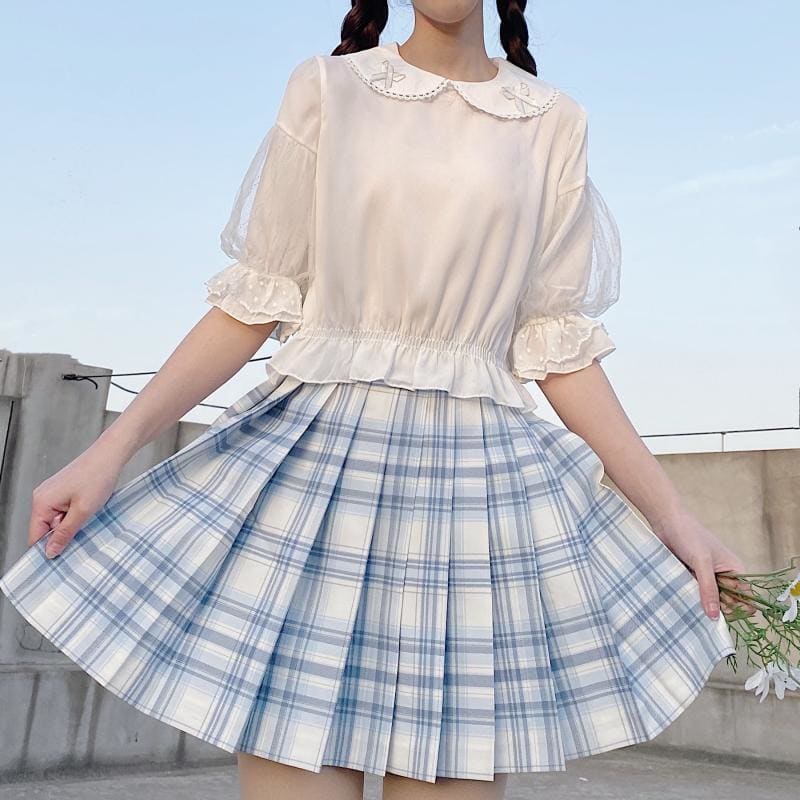 Kawaii Princess Tulle Accented Lolita Blouse - mkkawaiishop